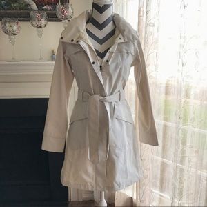 North Face cream trench coat